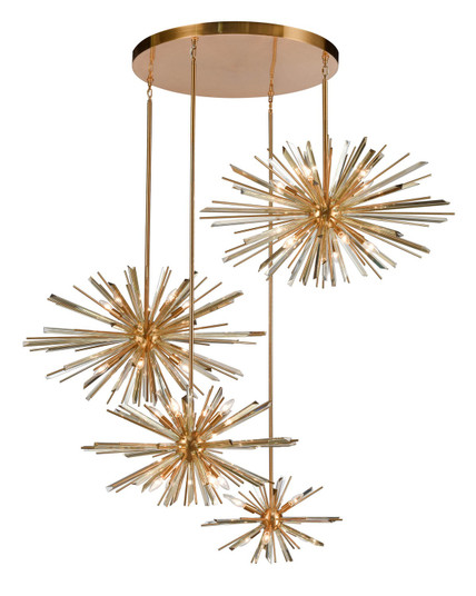 Palisades Ave. 34 Light Chandelier in Antique Brass With Champagne Glass (192|HF8404-AB)