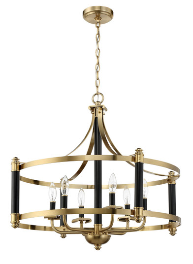 Stanza Six Light Pendant in Flat Black/Satin Brass (46|54896-FBSB)