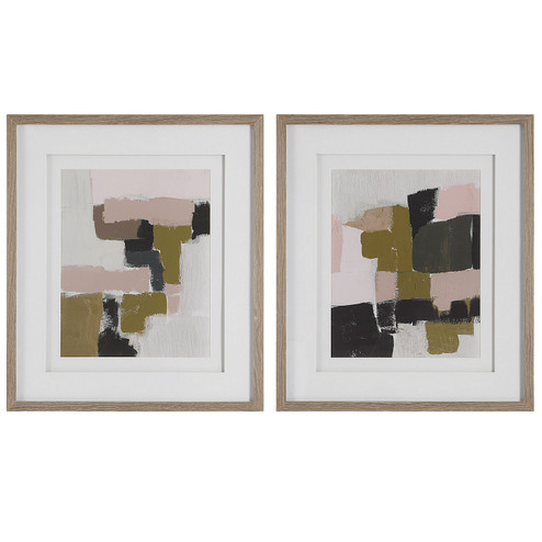 Color Block Framed Prints, Set/2 in Solid Wood (52|41453)