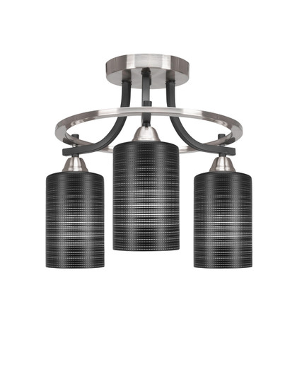 Paramount Three Light Semi-Flush Mount in Matte Black & Brushed Nickel (200|3417-MBBN-4069)