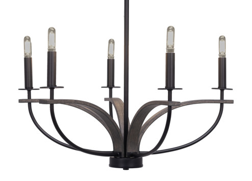 Monterey Fine Light Chandelier in Matte Black & Painted Distressed Wood-look (200|2905-MBDW)