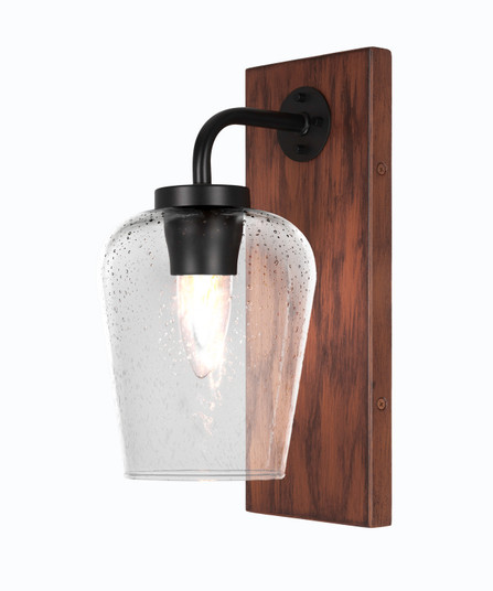 Oxbridge One Light Wall Sconce in Matte Black & Painted Wood-look (200|1771-MBWG-210)