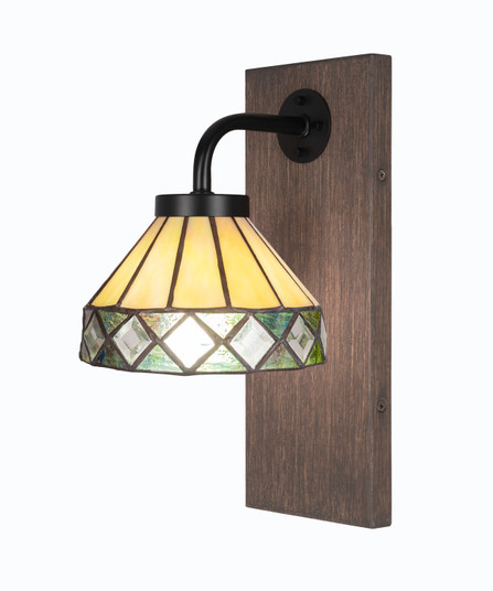 Oxbridge One Light Wall Sconce in Matte Black & Painted Distressed Wood-look (200|1771-MBDW-9405)