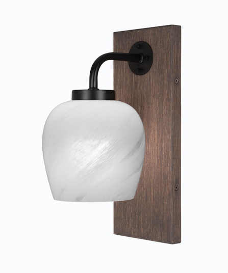 Oxbridge One Light Wall Sconce in Matte Black & Painted Distressed Wood-look (200|1771-MBDW-4811)