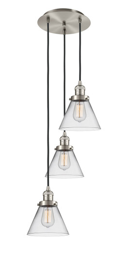 Franklin Restoration Three Light Pendant in Brushed Satin Nickel (405|113F-3P-SN-G42)