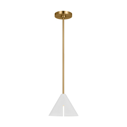 Cambre LED Pendant in Matte White and Burnished Brass (454|KP1121MWTBBS-L1)