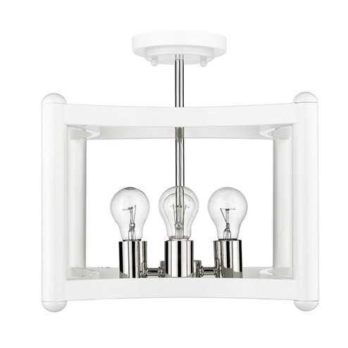 Coyle Four Light Pendant in White with Polished Nickel Cluster (106|IN20040WH)