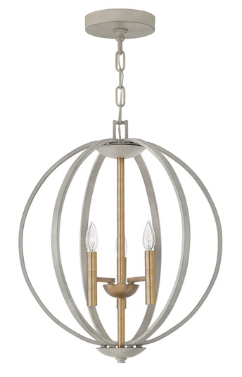 Euclid Three Light Foyer Pendant in Cement Gray (13|3463CG)