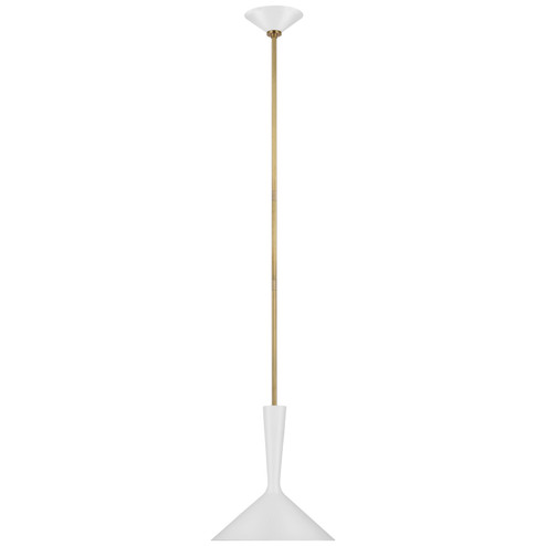 Rosetta LED Pendant in Matte White and Hand-Rubbed Antique Brass (268|ARN 5540WHT/HAB)