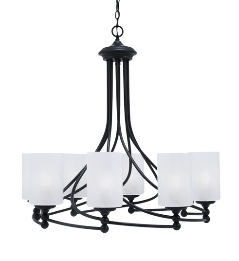 Capri Eight Light Chandelier in Matte Black (200|908-MB-3001)