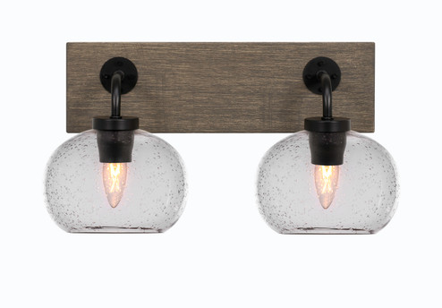 Oxbridge Two Light Bathroom Lighting in Matte Black & Painted Distressed Wood-look (200|1772-MBDW-202)