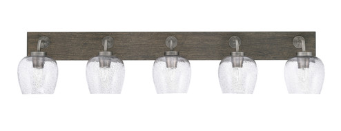 Oxbridge Five Light Bathroom Lighting in Graphite & Painted Distressed Wood-look (200|1775-GPDW-4812)