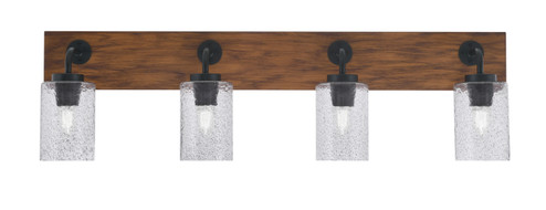 Oxbridge Four Light Bathroom Lighting in Matte Black & Painted Wood-look (200|1774-MBWG-3002)