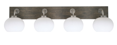 Oxbridge Four Light Bathroom Lighting in Graphite & Painted Distressed Wood-look (200|1774-GPDW-212)