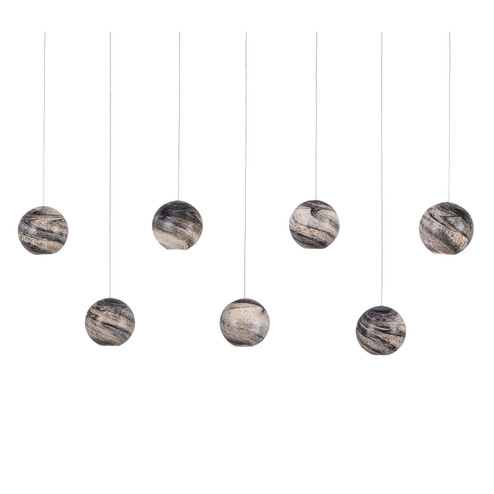 Palatino Seven Light Pendant in Blue Marbeled/Silver (142|9000-1068)