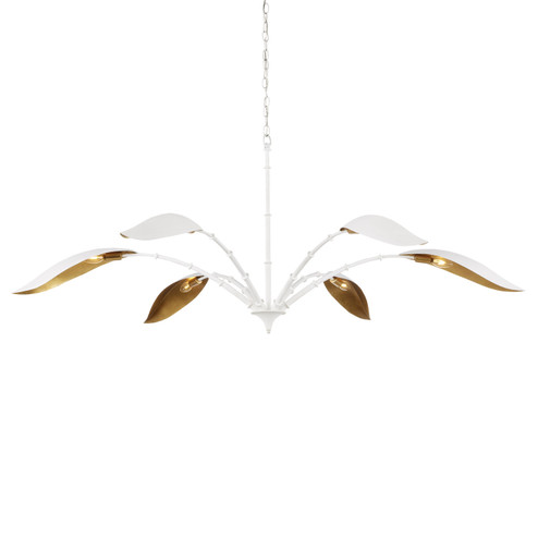 Yuriko Six Light Chandelier in Gesso White/Contemporary Gold Leaf (142|9000-0974)
