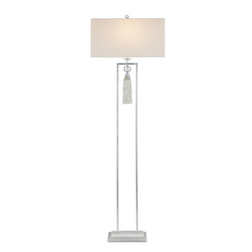 Vitale One Light Floor Lamp in Silver Leaf/Clear/Silver/White (142|8000-0120)