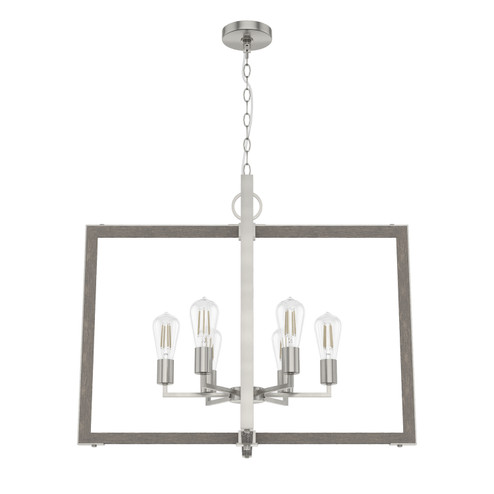 Woodburn Six Light Pendant in Brushed Nickel (47|19809)