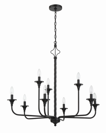 Jolenne Nine Light Chandelier in Flat Black (46|57029-FB)