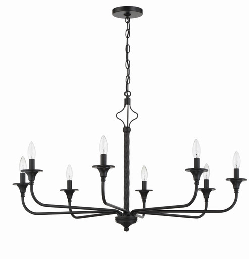 Jolenne Eight Light Chandelier in Flat Black (46|57028-FB)