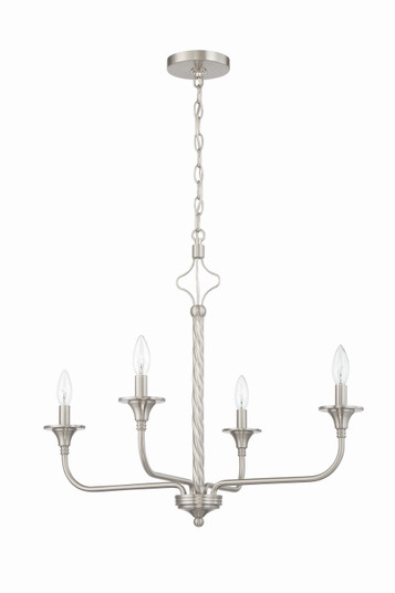 Jolenne Four Light Chandelier in Brushed Polished Nickel (46|57024-BNK)