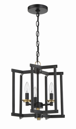 Avante Grand Three Light Convertible Semi Flush/Pendant in Flat Black/Satin Brass (46|56953-FBSB)