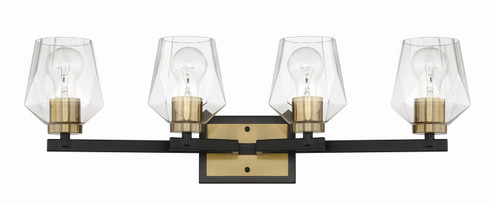 Avante Grand Four Light Vanity in Flat Black/Satin Brass (46|56904-FBSB)