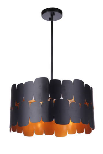 Sabrina Four Light Pendant in Flat Black / Gold Luster (46|56694-FBGLR)