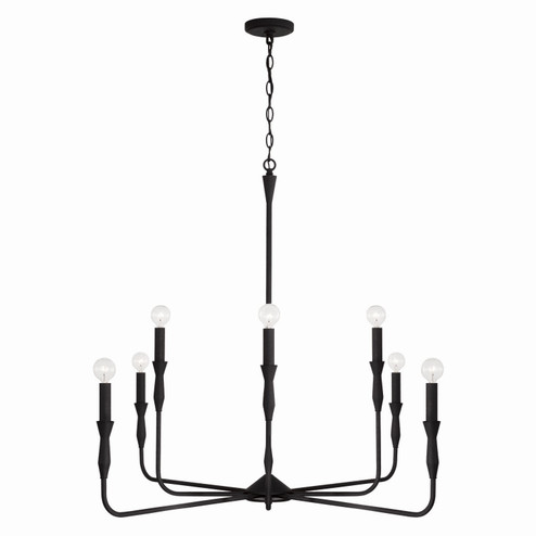 Paloma Eight Light Chandelier in Textured Black (65|450381XK)