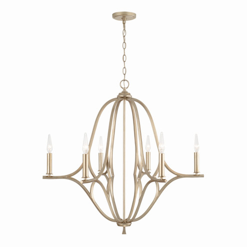 Claire Six Light Chandelier in Brushed Champagne (65|450061BS)