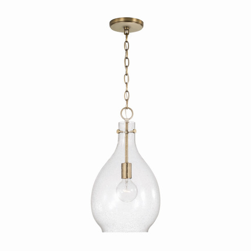 Brentwood One Light Pendant in Aged Brass (65|349011AD)