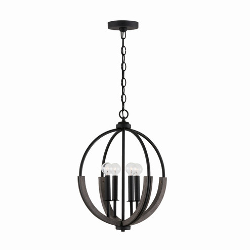 Clive Four Light Pendant in Carbon Grey and Black Iron (65|347642CK)