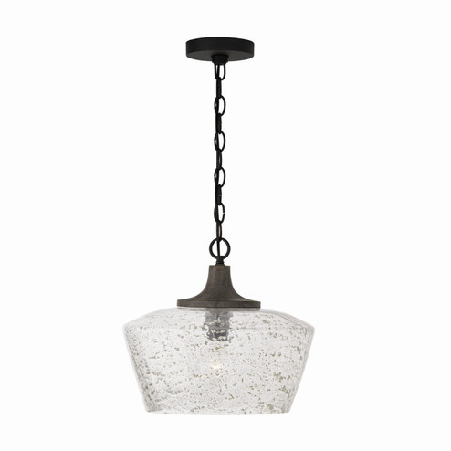 Clive One Light Pendant in Carbon Grey and Black Iron (65|347611CK)