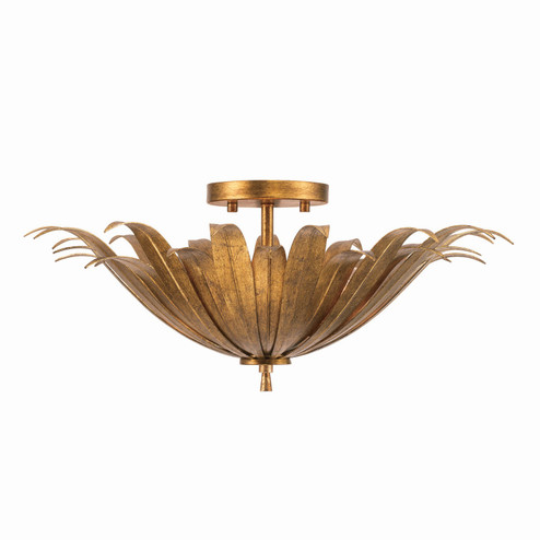 Eden Three Light Semi-Flush Mount in Antique Gold (65|249531AG)