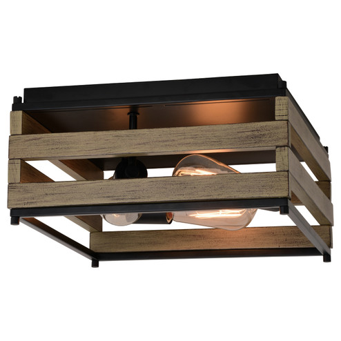 Ravenswood Three Light Flush Mount in Matte Black and Burnished Maple (63|C0265)