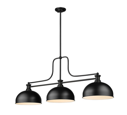 Melange Three Light Billiard in Matte Black (224|725-3MB-D13MB)