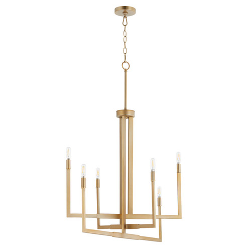 BOLERO Six Light Chandelier in Aged Brass (19|6377-6-80)