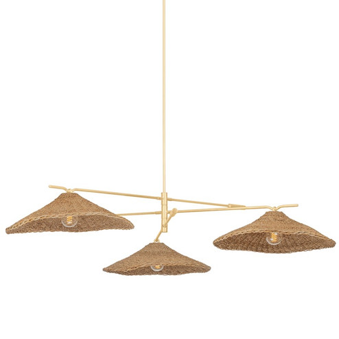 Valier Three Light Chandelier in Vintage Gold Leaf (67|F8772-VGL)