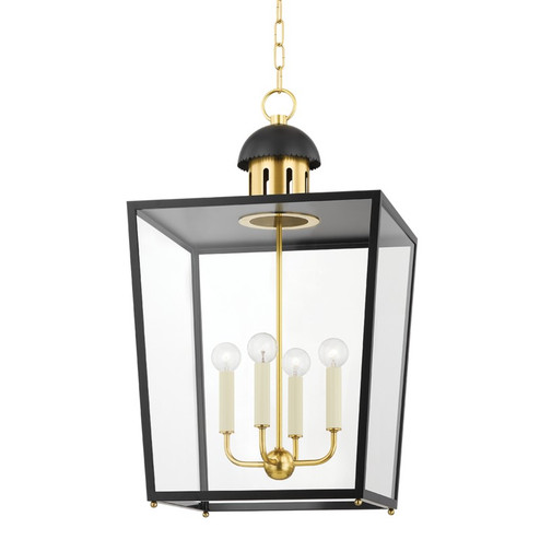 June Four Light Lantern in Aged Brass (428|H737704L-AGB/SBK)