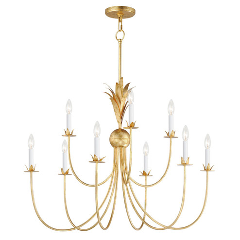 Paloma Nine Light Chandelier in Gold Leaf (16|2889GL)