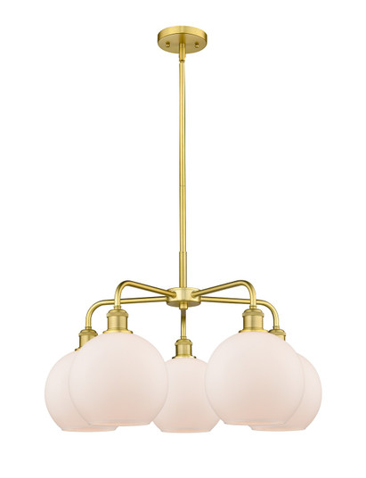 Ballston Five Light Chandelier in Satin Gold (405|516-5CR-SG-G121-8)