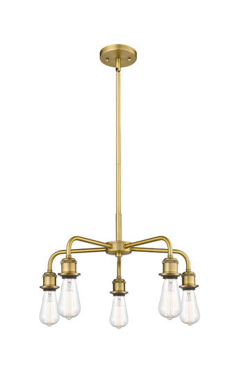 Downtown Urban Five Light Chandelier in Brushed Brass (405|516-5CR-BB)