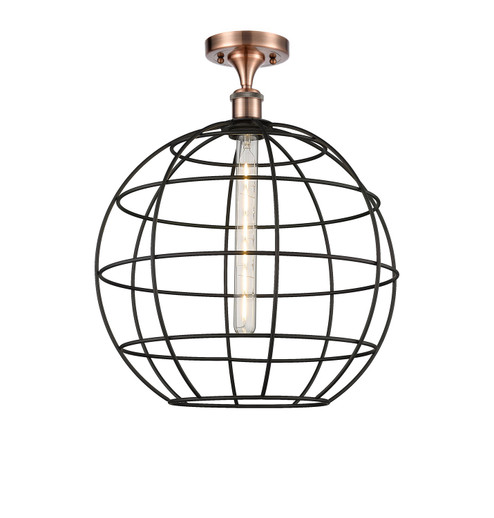 Ballston LED Semi-Flush Mount in Antique Copper (405|516-1C-AC-CE-16-BK)