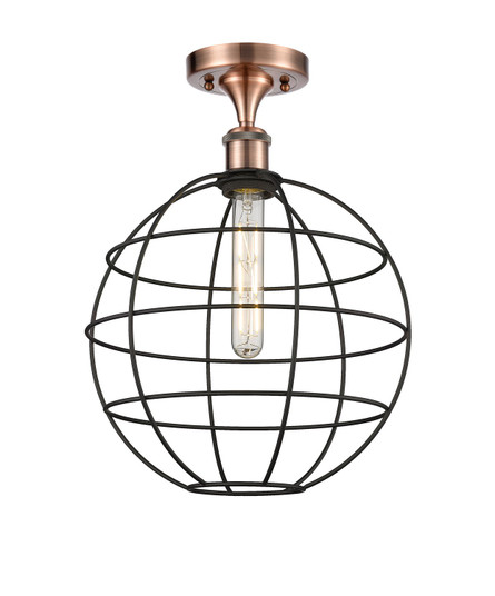 Ballston LED Semi-Flush Mount in Antique Copper (405|516-1C-AC-CE-12-BK)