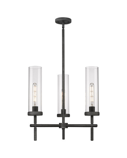 Downtown Urban LED Pendant in Weathered Zinc (405|471-3CR-WZ-G471-12CL)