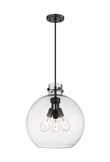 Downtown Urban Three Light Pendant in Matte Black (405|410-3PL-BK-G410-16CL)