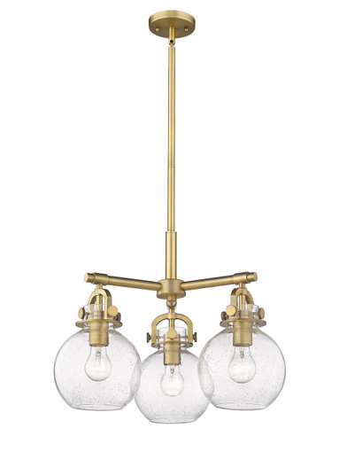 Downtown Urban Three Light Pendant in Brushed Brass (405|410-3CR-BB-G410-7SDY)
