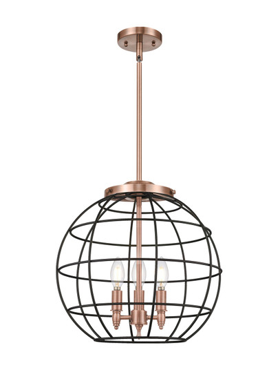 Essex Three Light Pendant in Antique Copper (405|221-3S-AC-CE-16-BK)