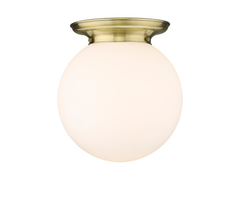 Essex One Light Flush Mount in Antique Brass (405|221-1F-AB-G201-14)