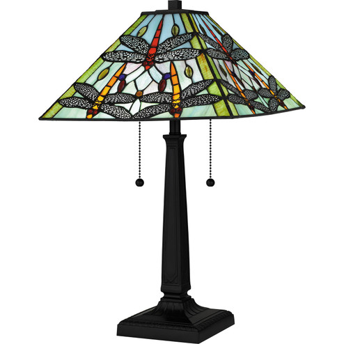 Tiffany Two Light Table Lamp in Matte Black (10|TF16144MBK)